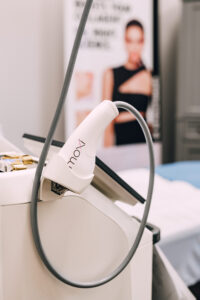 Image for a med spa newsletter. Free Moxi hand treatment.