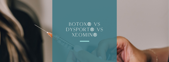 Comparison of Botox®, Dysport®, and Xeomin® injectables for wrinkle treatment showing differences in onset, spread, and results